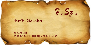 Huff Szidor névjegykártya